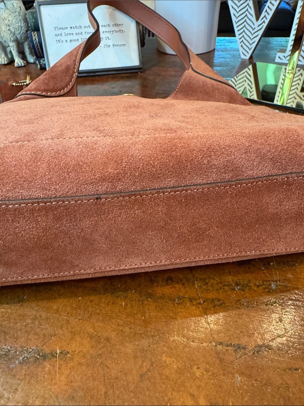 Coach Suede Shoulder Bag in Rust